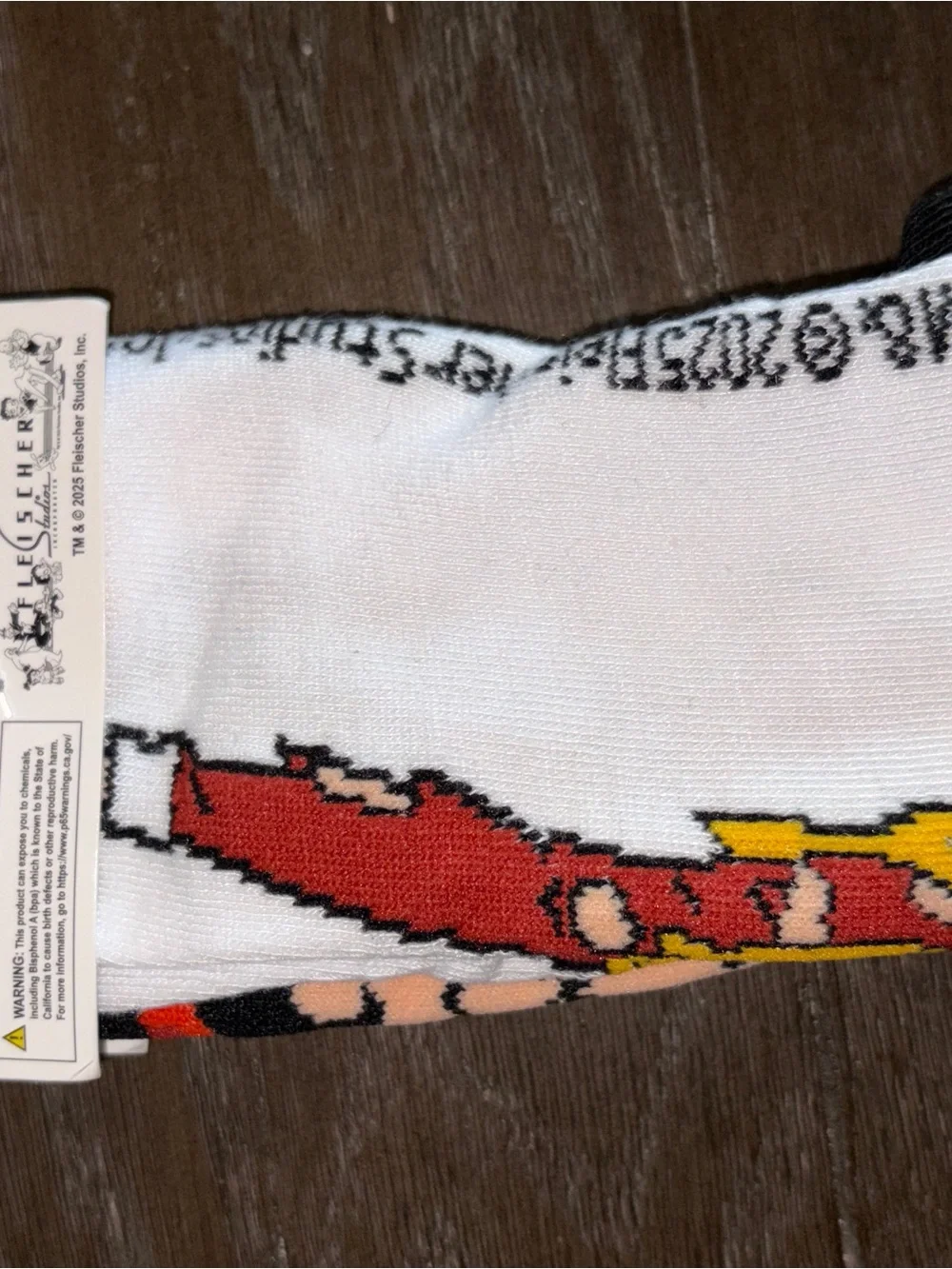 Betty Boop White Crew Socks with Red & Black Character Accent